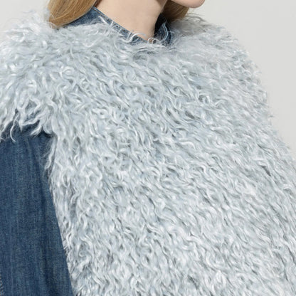 Faux Fur Gilet - Light Blue