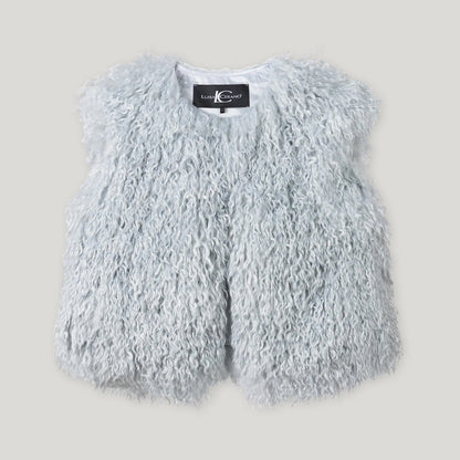 Faux Fur Gilet - Light Blue