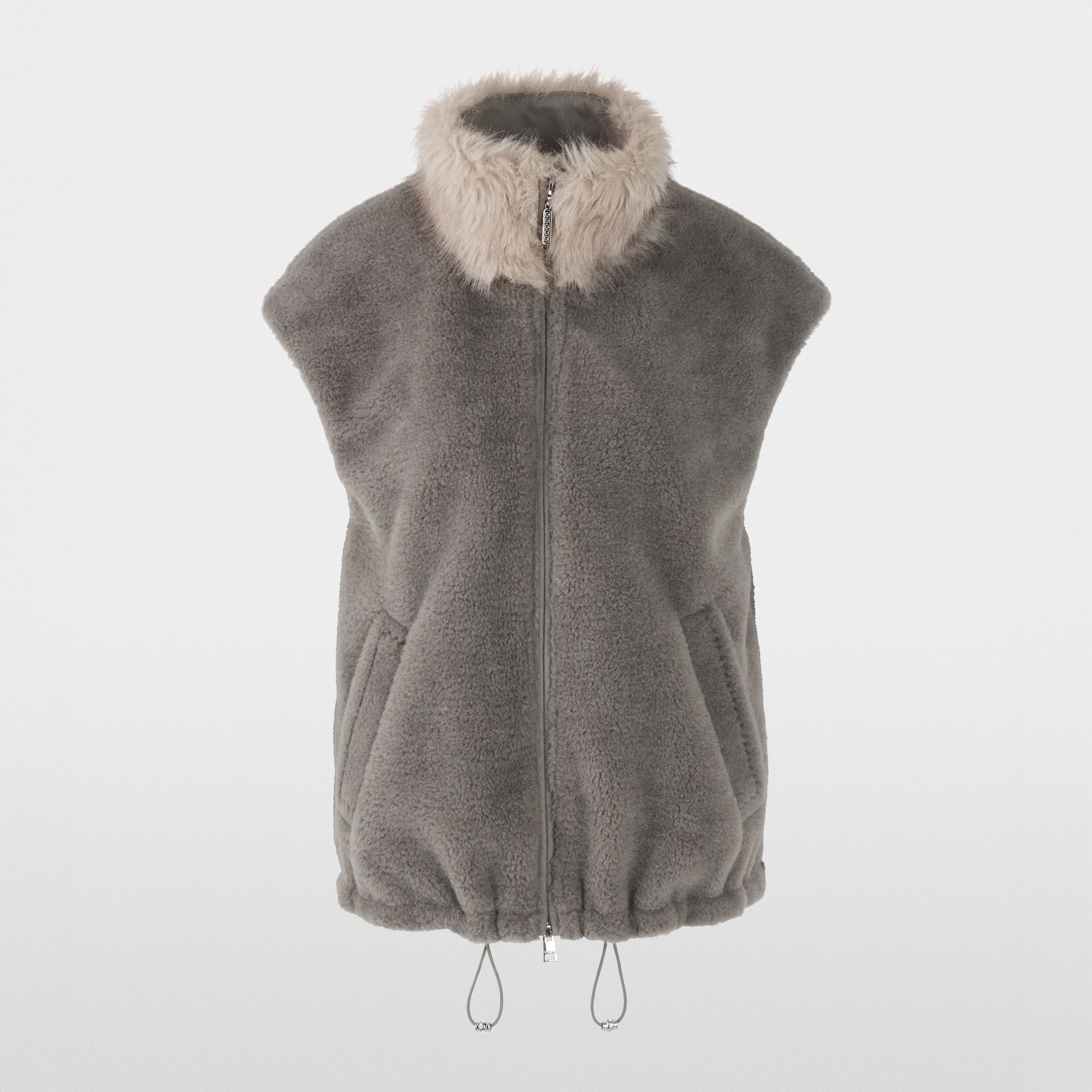 Faux Fur Gilet - Soft Charcoal