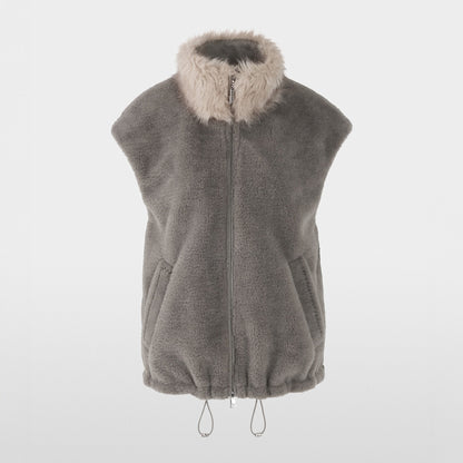 Faux Fur Gilet - Soft Charcoal