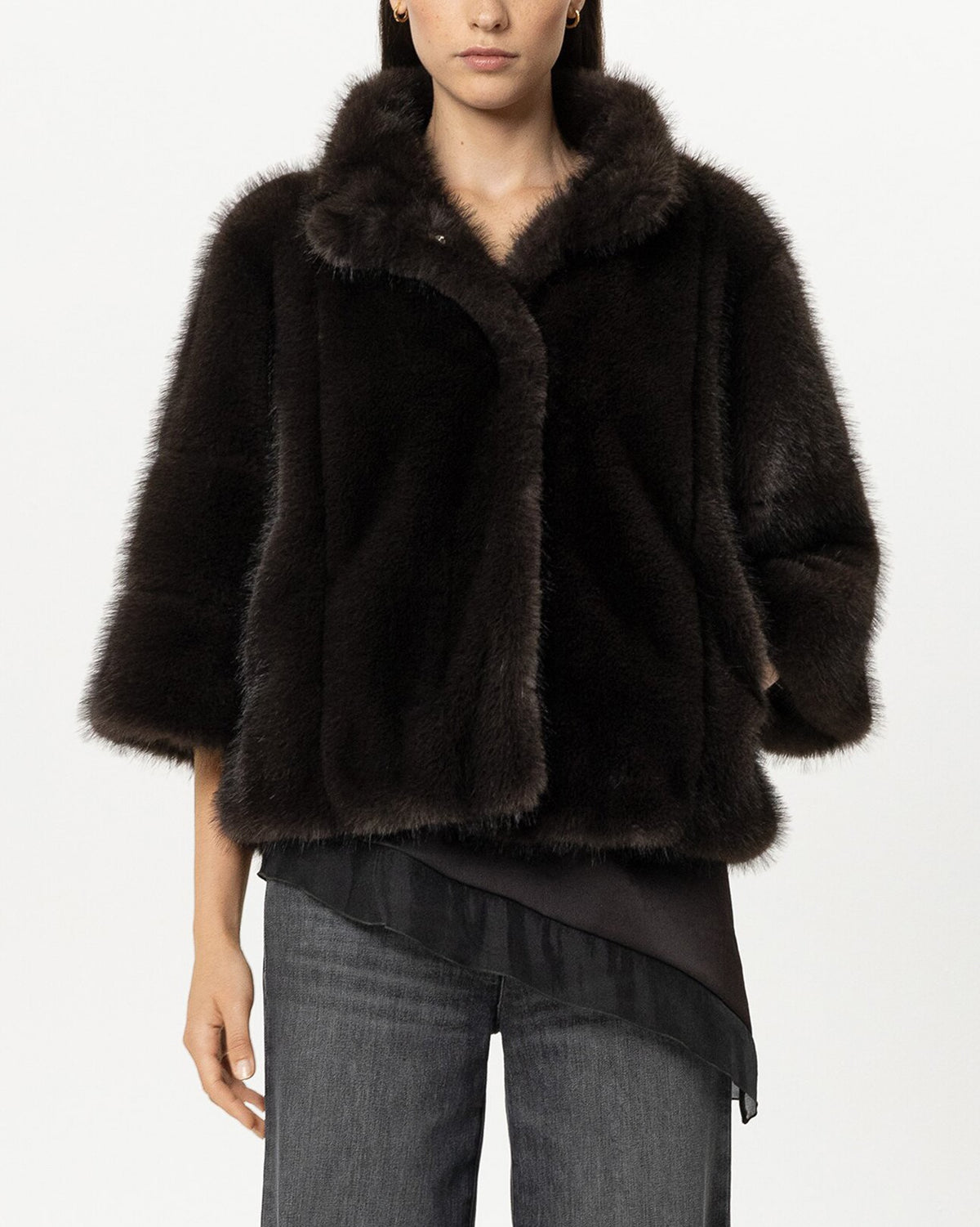 Faux Fur Jacket - Truffle