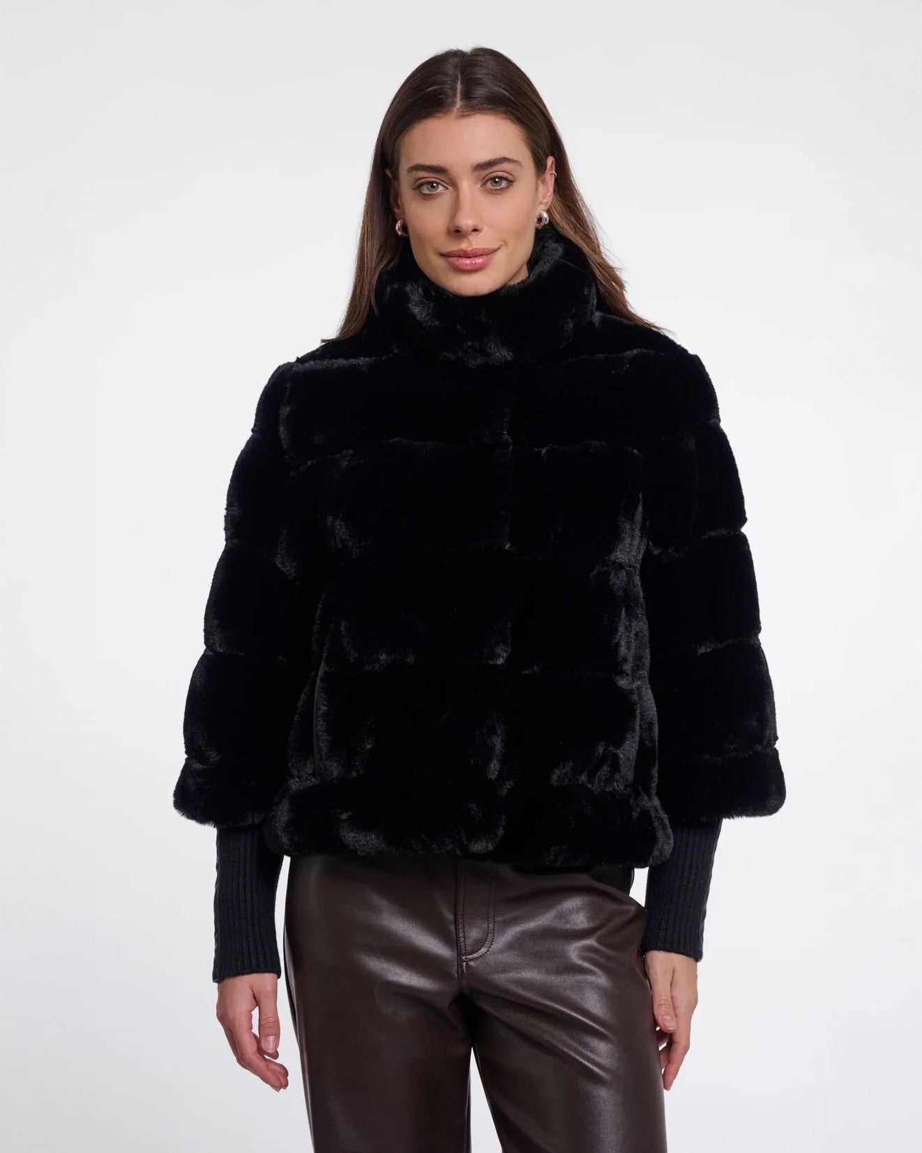 Feline Jacket With Rib Cuffs - Black