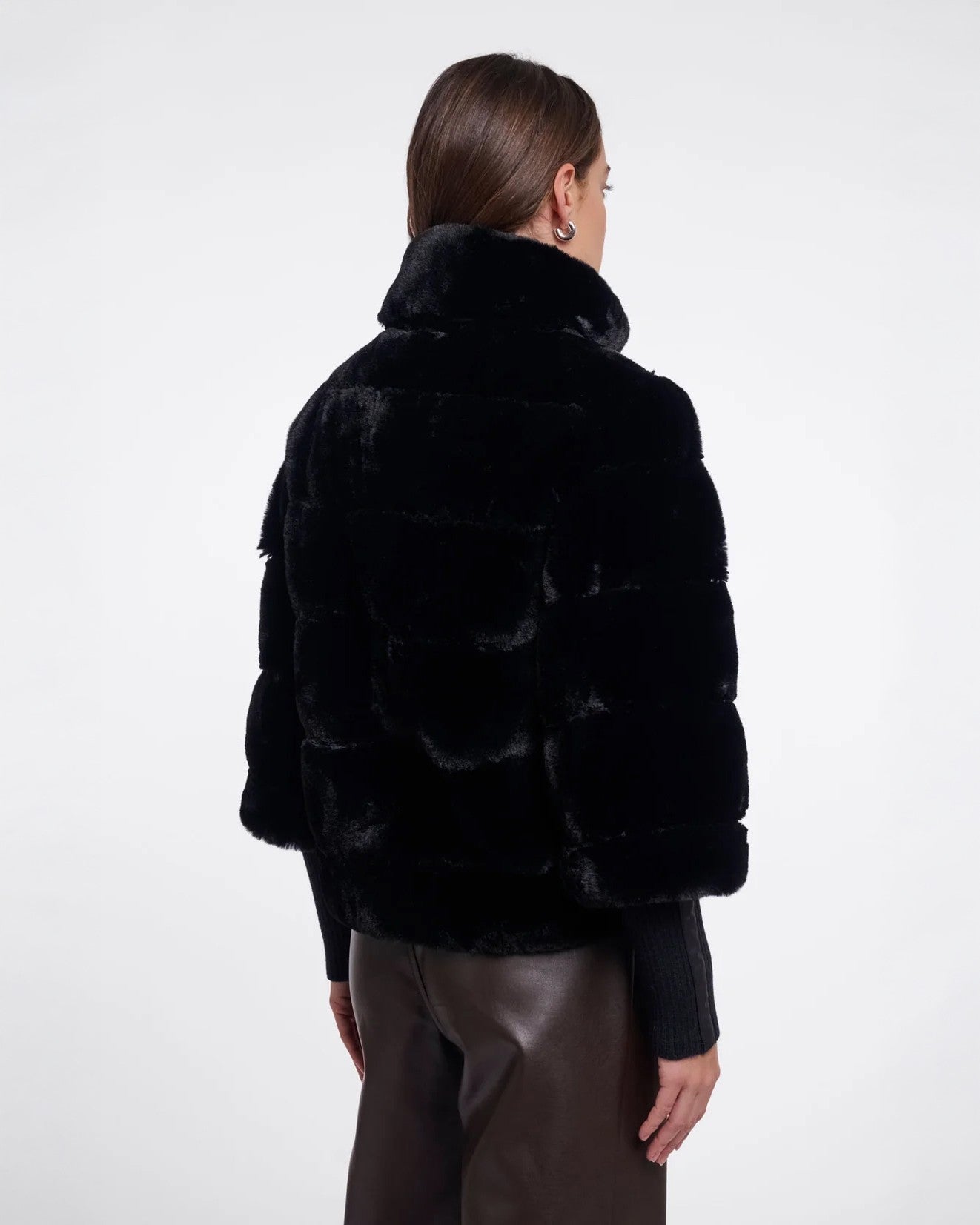 Feline Jacket With Rib Cuffs - Black
