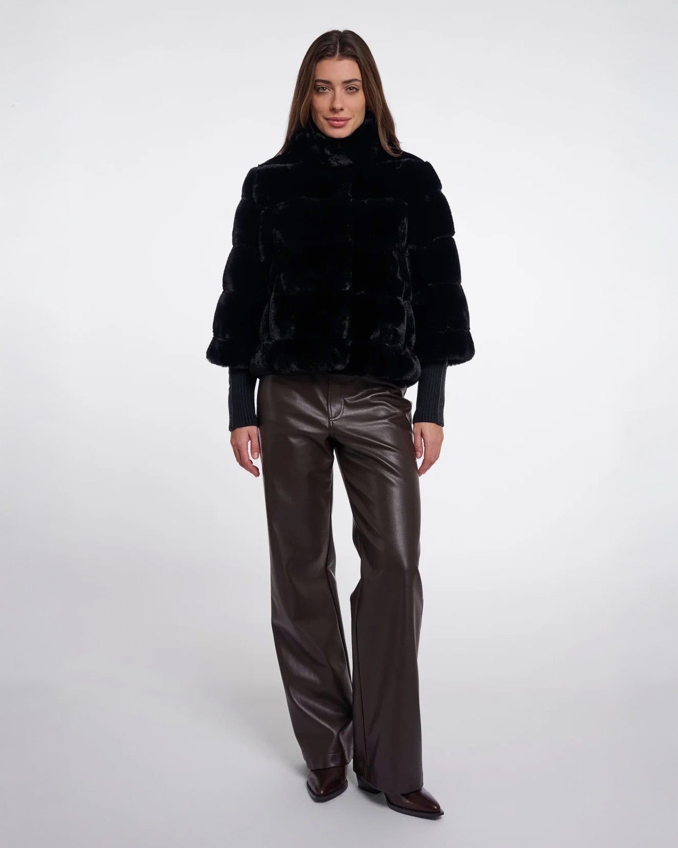Feline Jacket With Rib Cuffs - Black