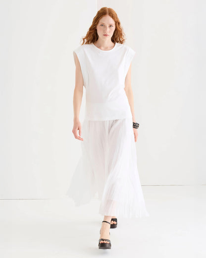 Floaty Pull On Skirt - White