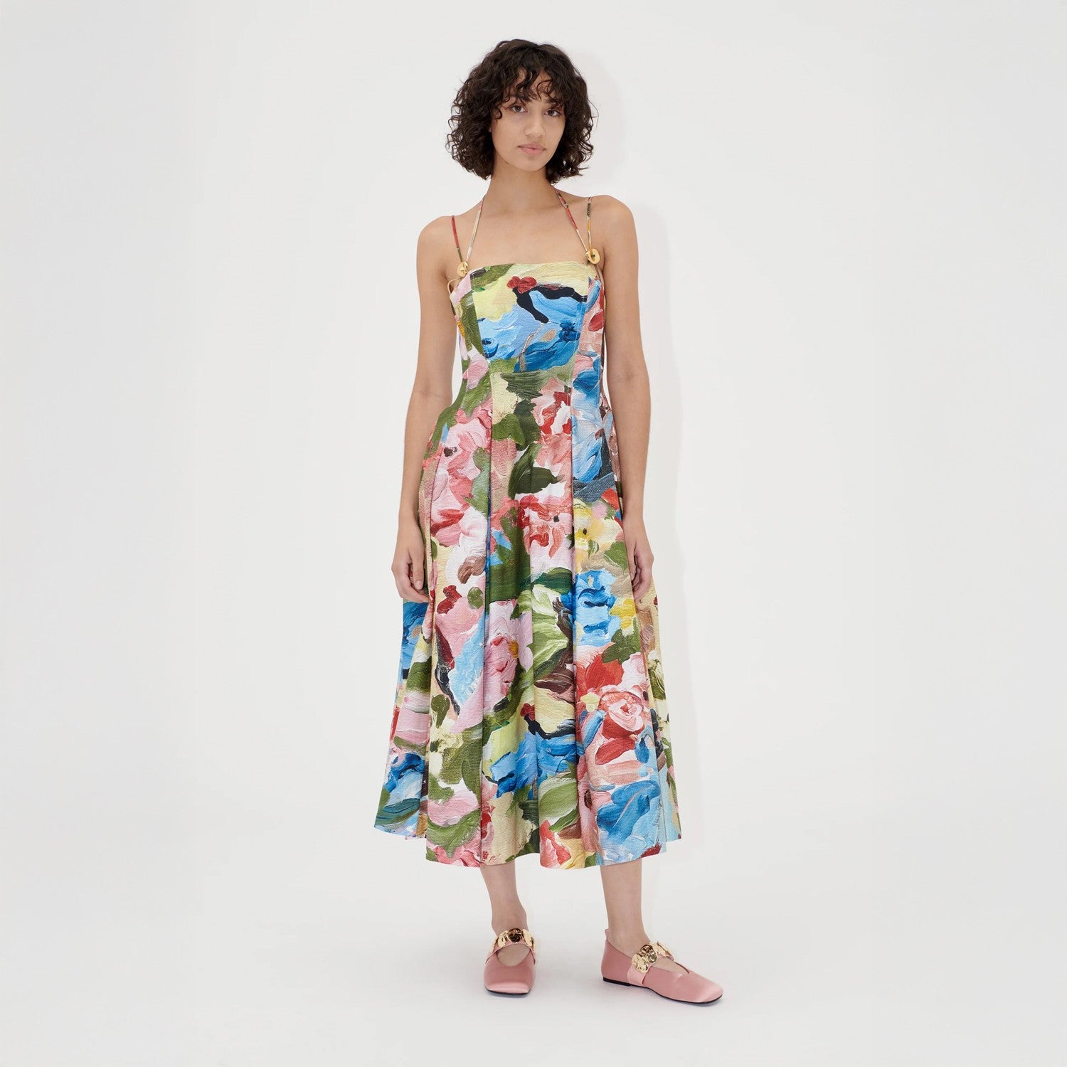 Floral Double Strap Dress - Loves Me, Loves Me Not