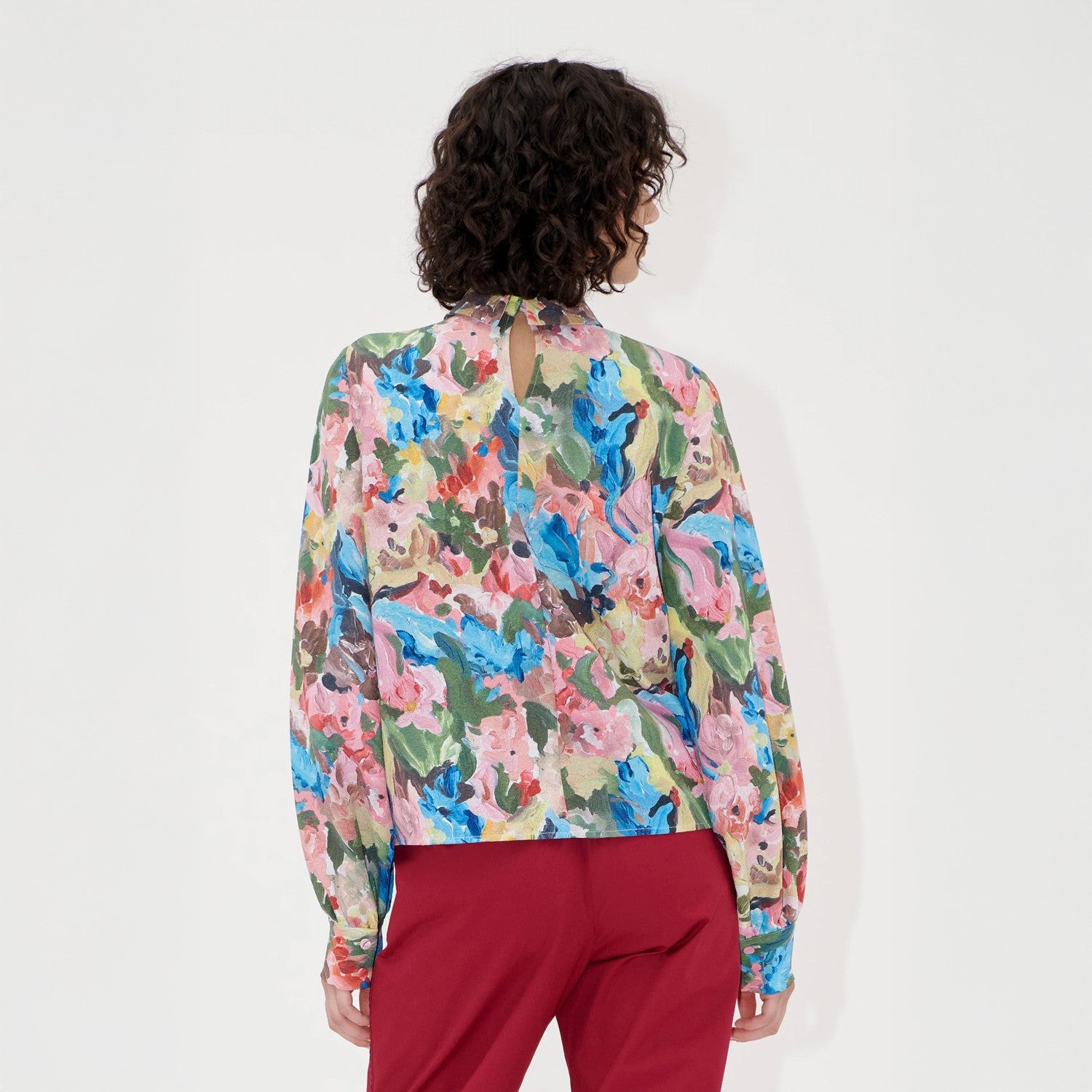 Floral Gathered Long Sleeve Top - Loves Me, Loves Me Not