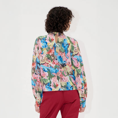 Floral Gathered Long Sleeve Top - Loves Me, Loves Me Not