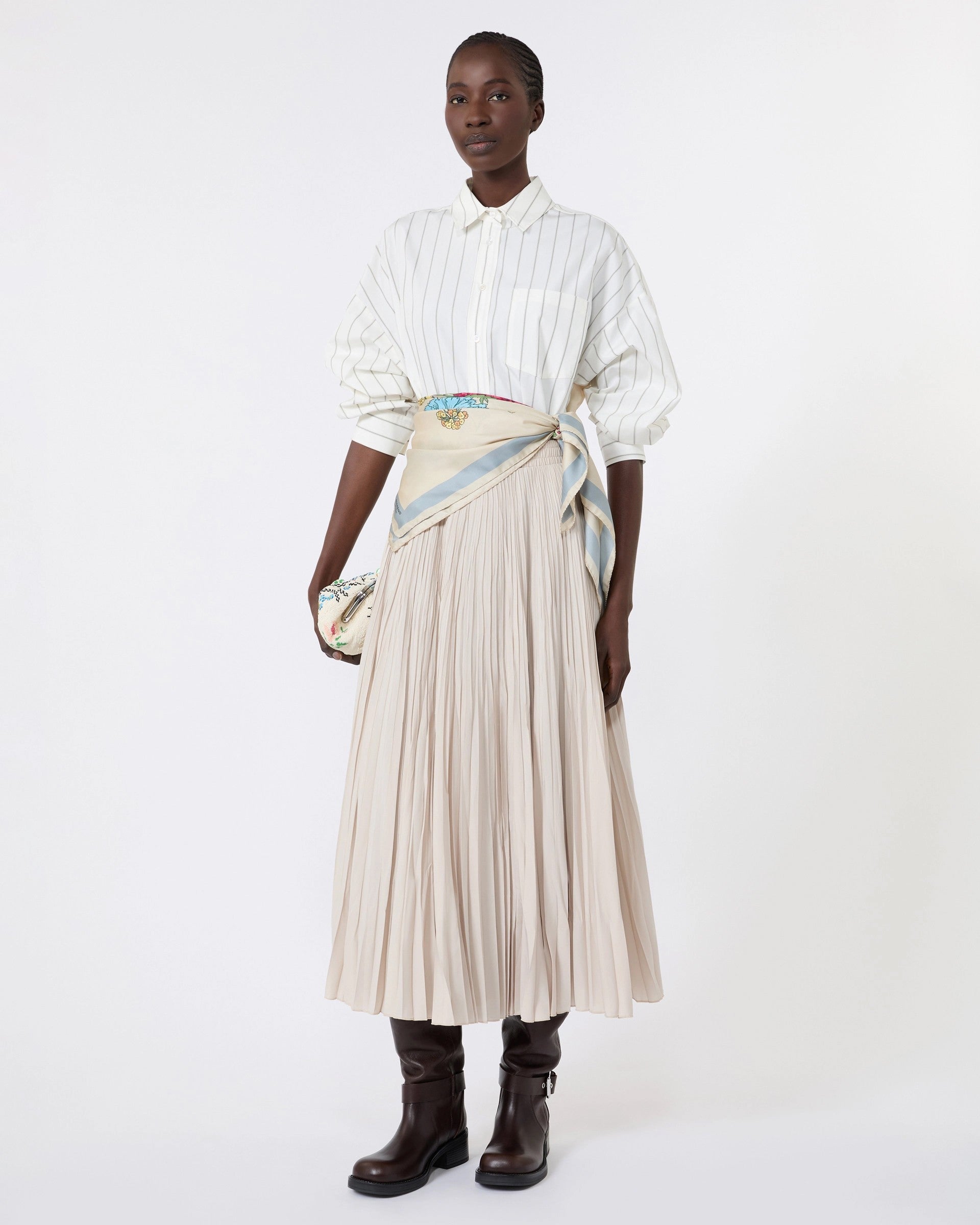 Foggia Pleated Skirt - Ivory