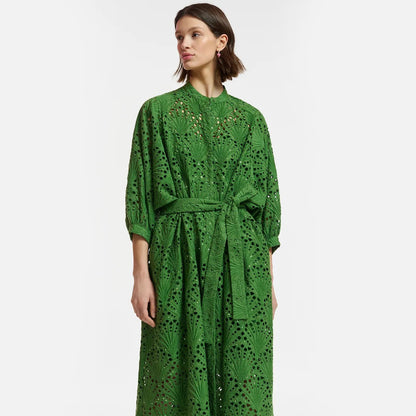 Fresci Broderie Anglaise Dress - Emerald