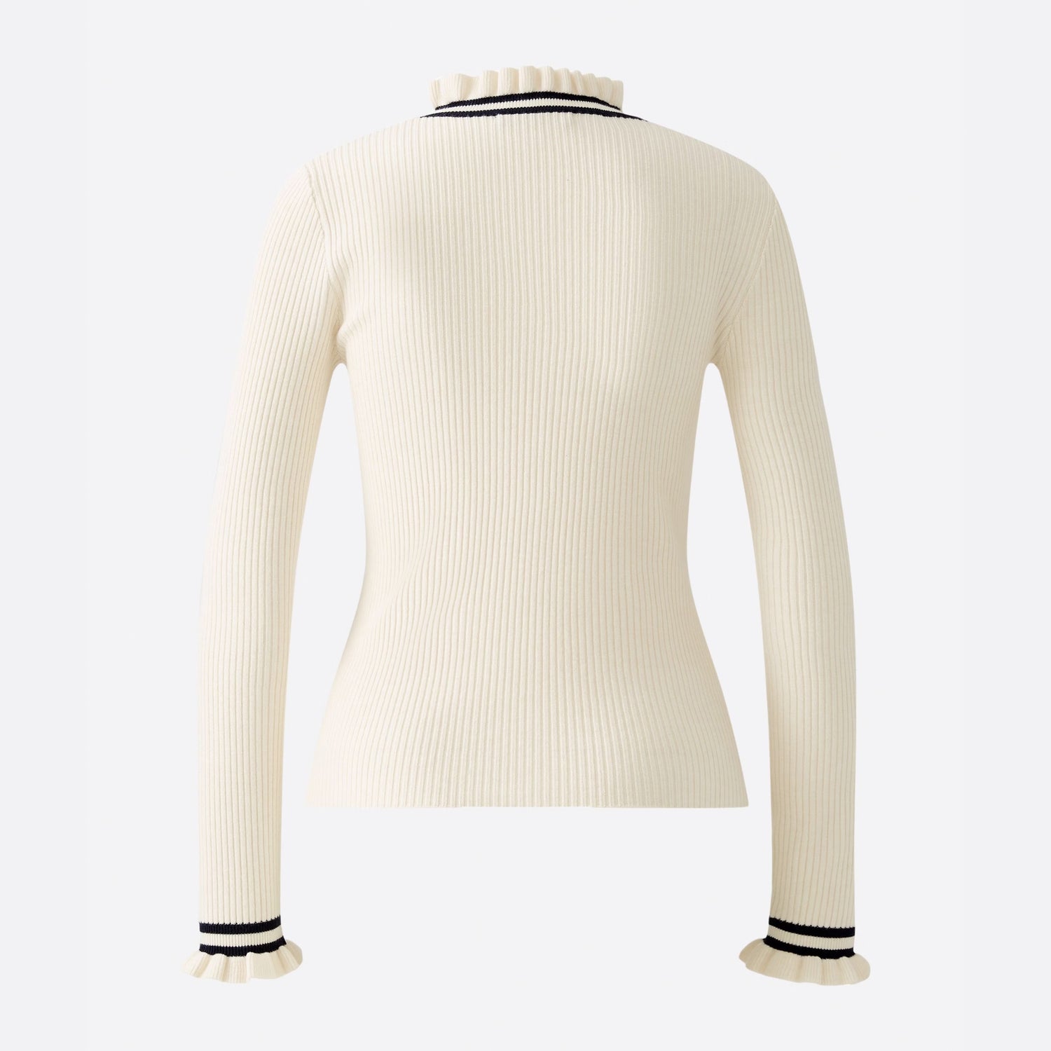Frill Collar Knit Top - Off White