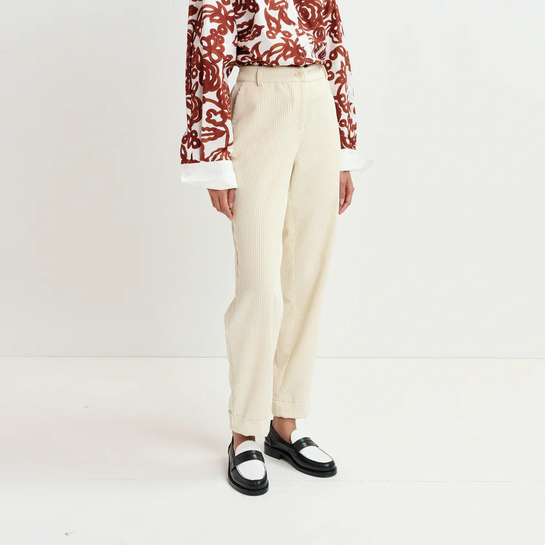 Gardenia Corduroy Pants - Off White