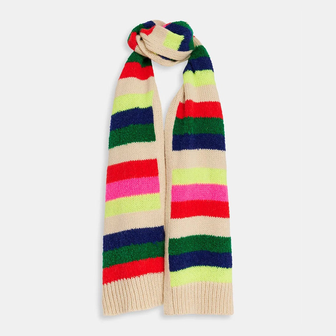 Garis Jacquard Knitted Scarf - Combo 1 Merengue