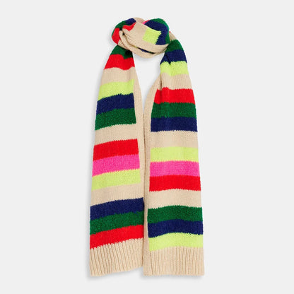 Garis Jacquard Knitted Scarf - Combo 1 Merengue