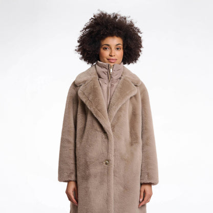 Geesje Detachable Collar Coat - Toffee