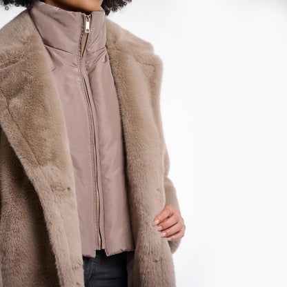 Geesje Detachable Collar Coat - Toffee