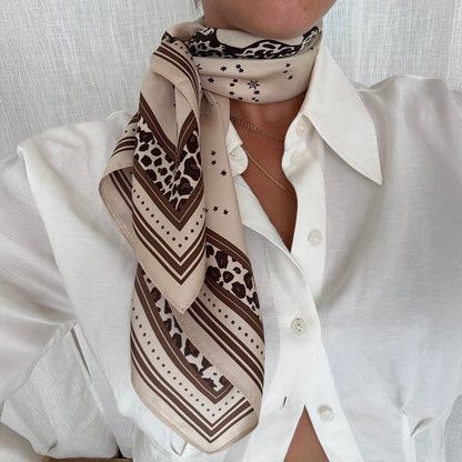 Gemini Silk Scarf - Sand