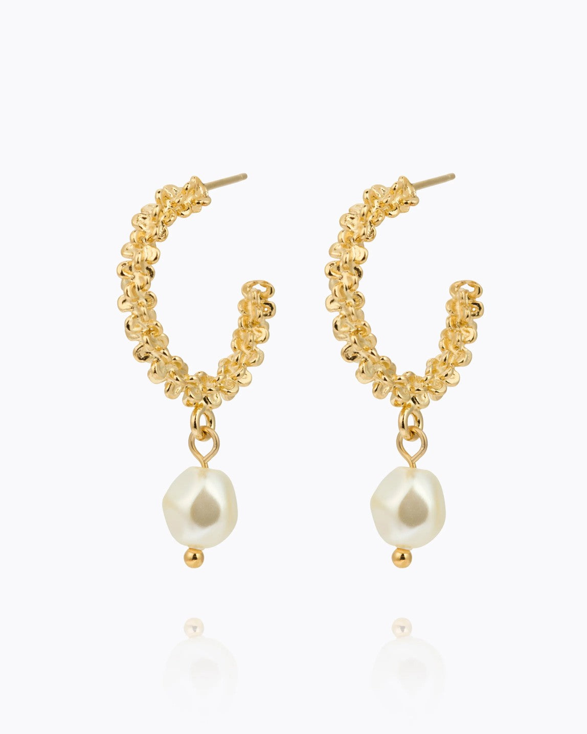 Gemma Pearl Loops Gold - Pearl