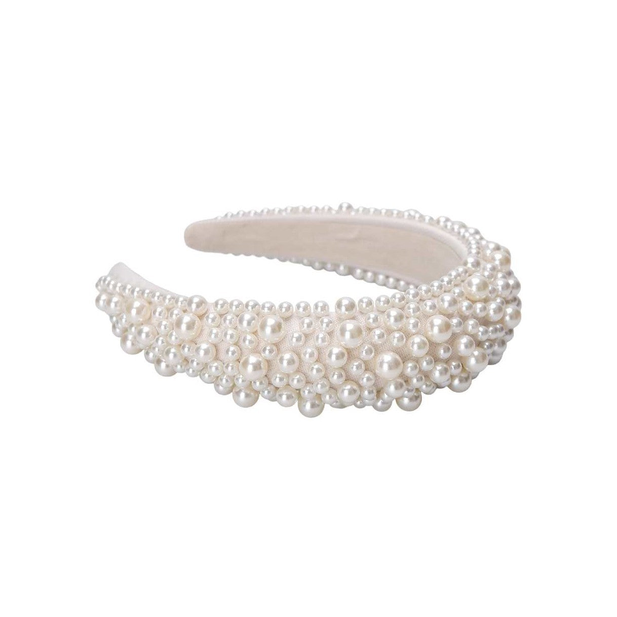 Gem Beaded Headband - White