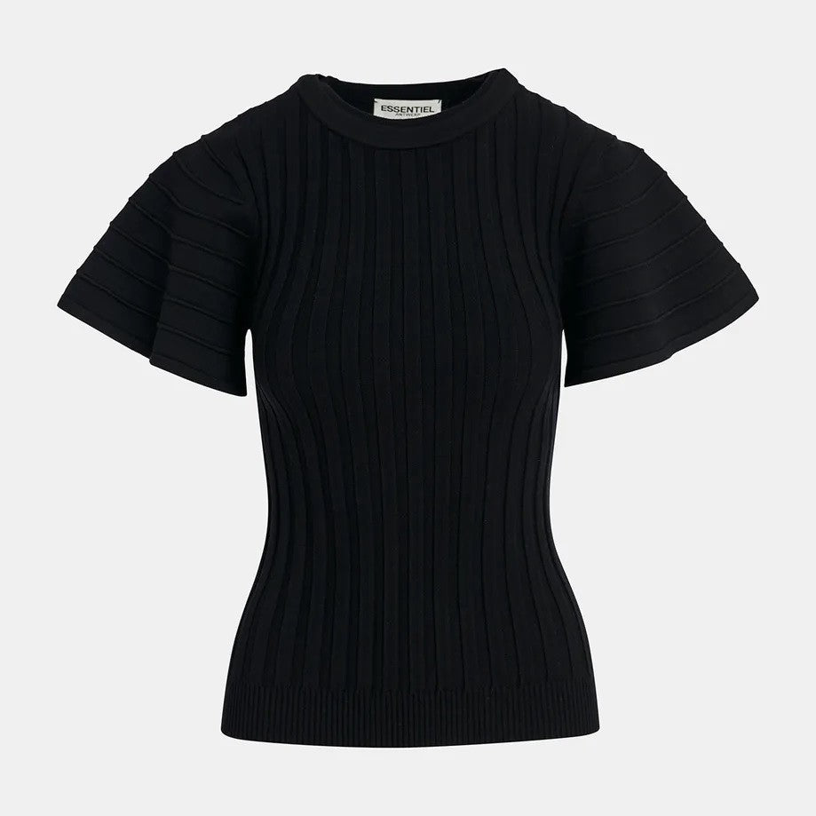 Georgie Flared Sleeve Top - Black