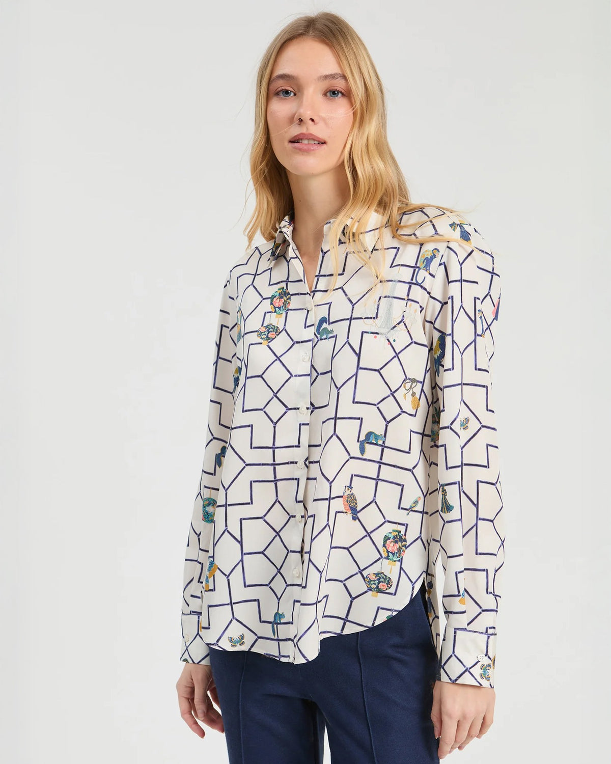 Geo Blouse - White