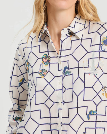 Geo Blouse - White