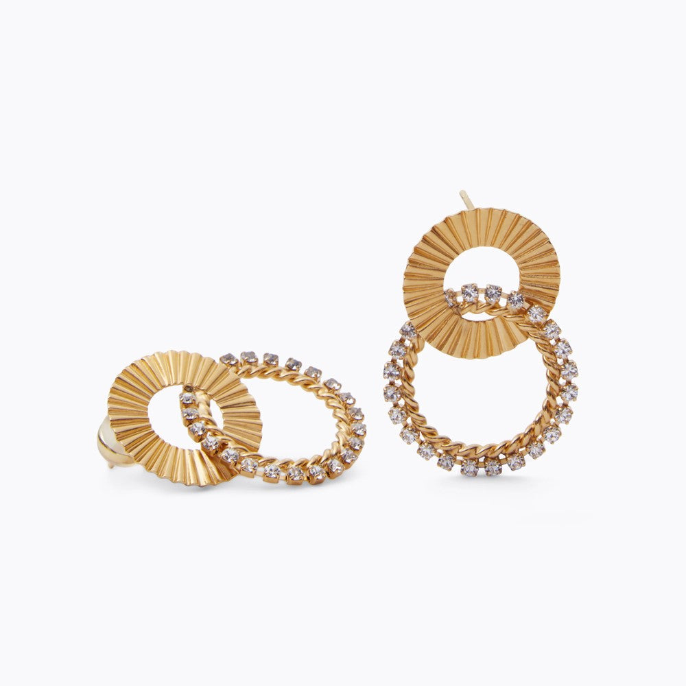 Gianna Earrings Gold - Crystal