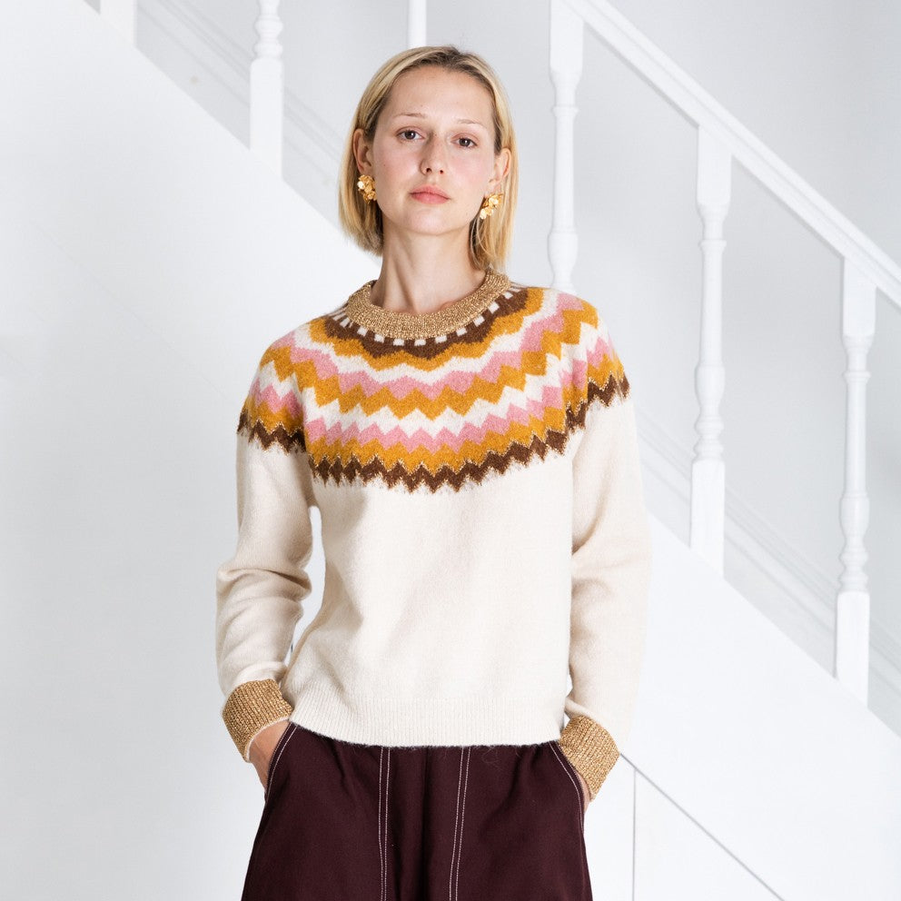 Gigi Jumper - Ecru Rose