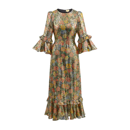 Ginger Foiled Maxi Dress - Gold