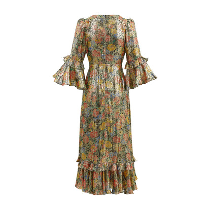 Ginger Foiled Maxi Dress - Gold