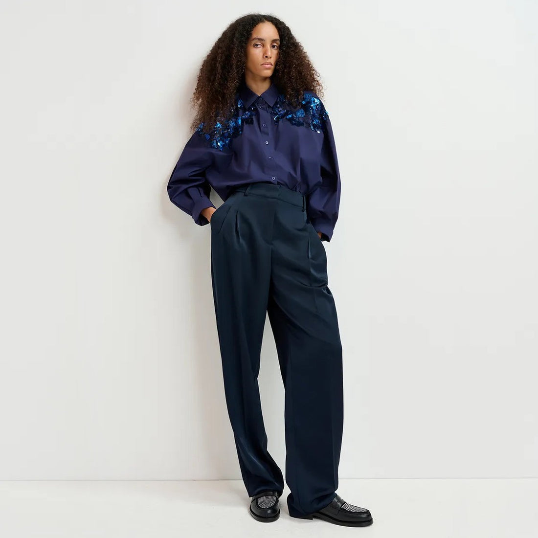 Gladiolus High Waist Pants - Evening Blue