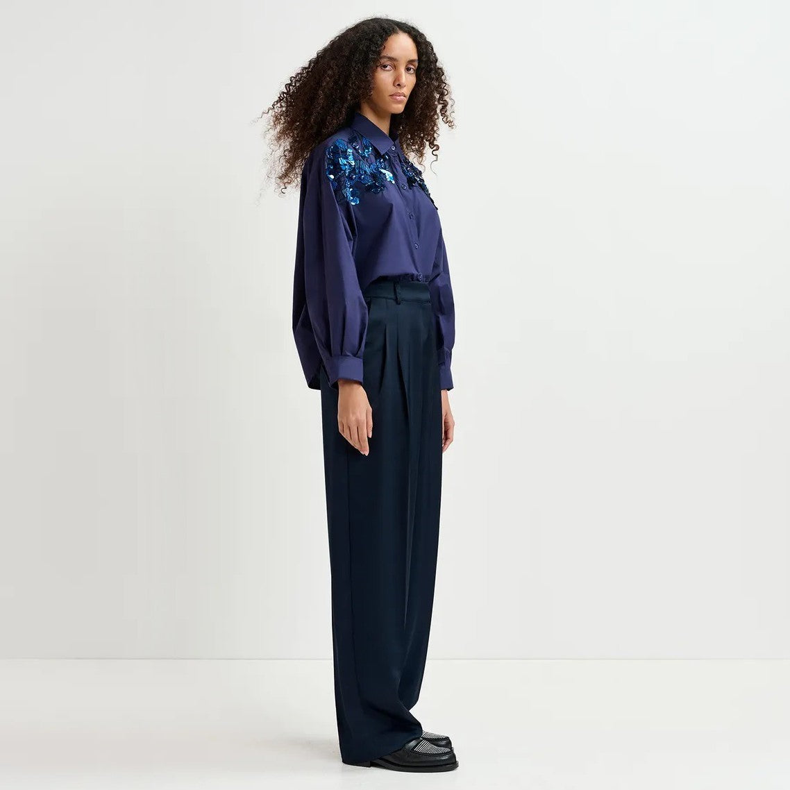 Gladiolus High Waist Pants - Evening Blue