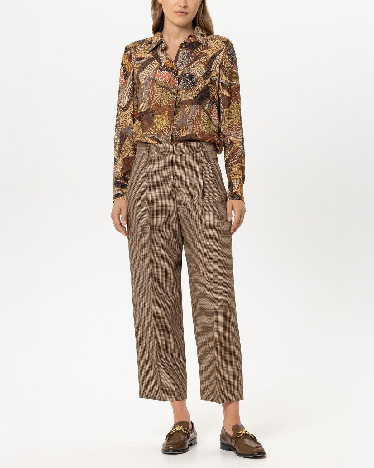 Glen Plaid Wool Tapered Trousers - Multi