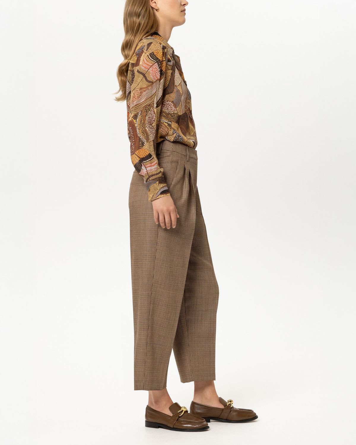 Glen Plaid Wool Tapered Trousers - Multi