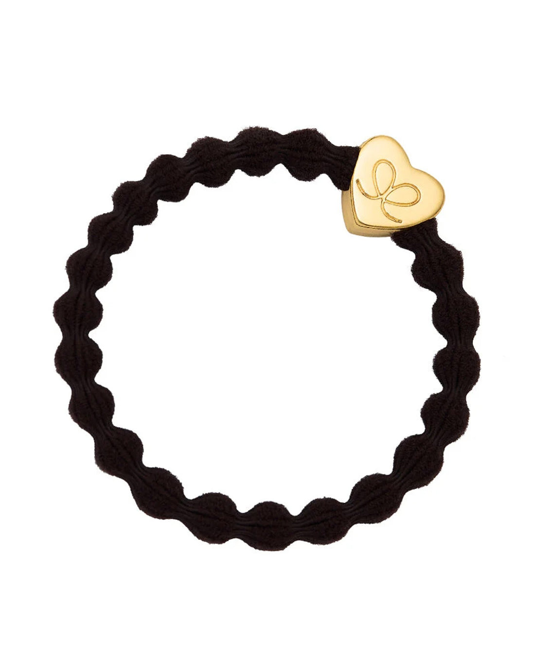 Gold Heart Hairband - Chocolate Brown