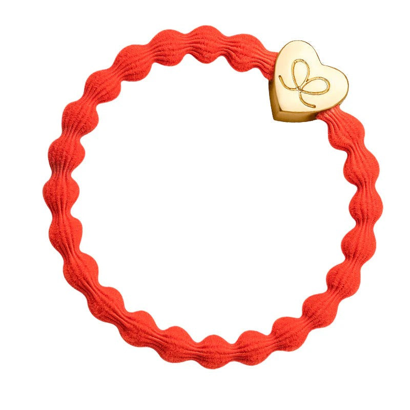 Gold Heart Hairband - Warm Orange