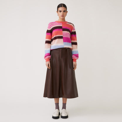 Prioris Block Stripe Jumper - Fuchsia