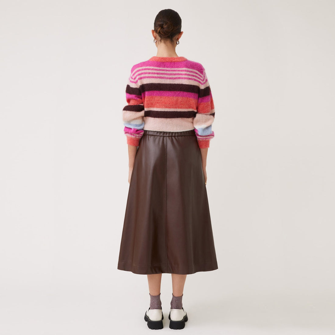 Prioris Block Stripe Jumper - Fuchsia