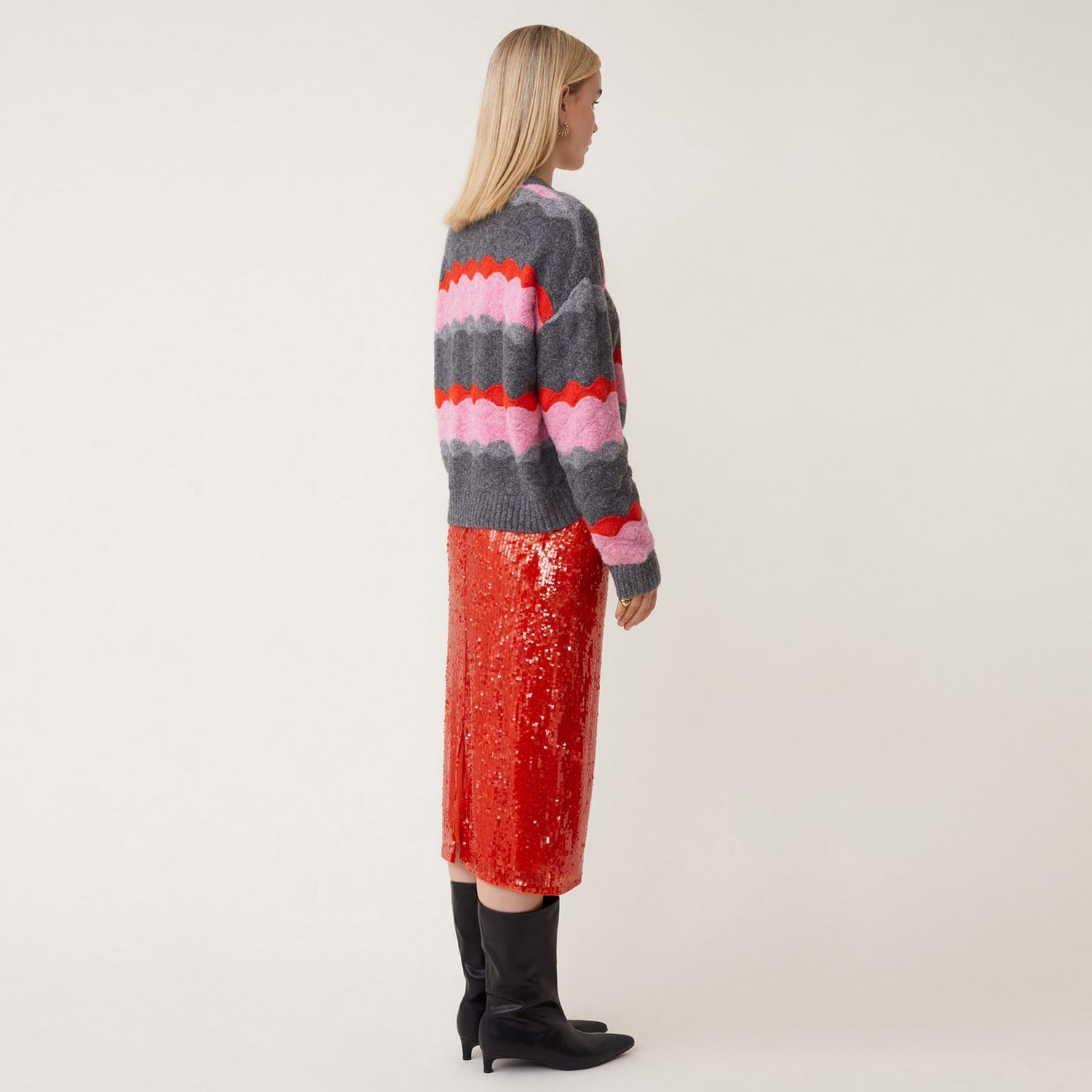 Panayo Wavy Stripe Jumper - Carbone