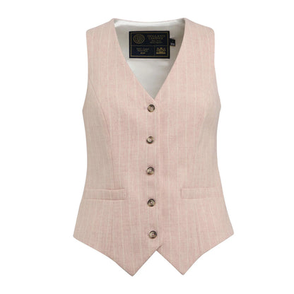 Hampton Waistcoat - Pink Chalk Pinstripe