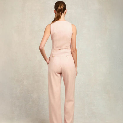 Hampton Waistcoat - Pink Chalk Pinstripe