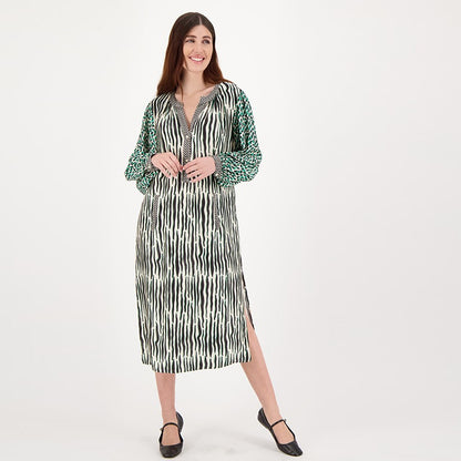 Hanna Placket Dress - Tropical Safari