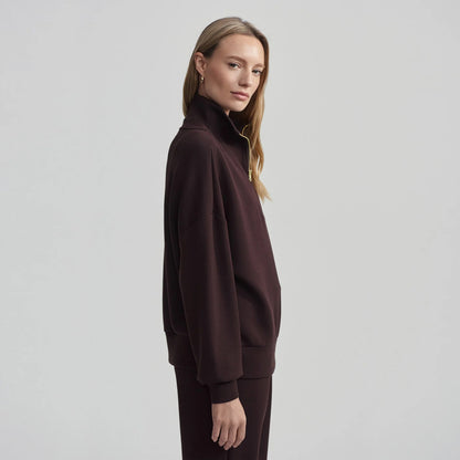 Hawley Half Zip Sweat - Coffee Bean
