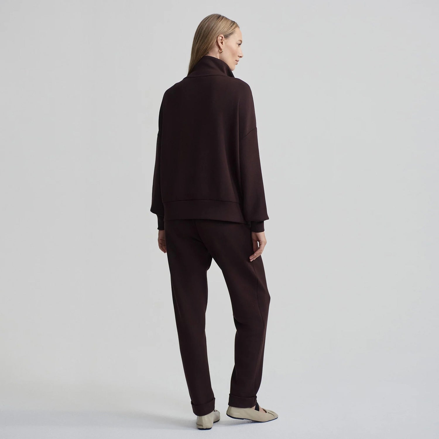 Hawley Half Zip Sweat - Coffee Bean