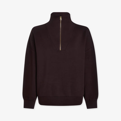 Hawley Half Zip Sweat - Coffee Bean