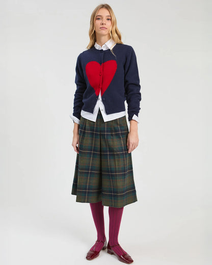 Heart Knit Cardigan - Navy