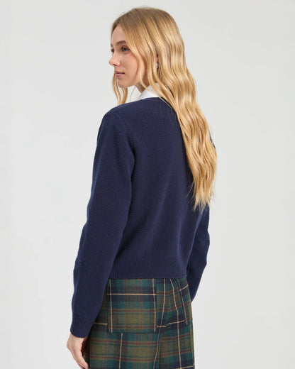 Heart Knit Cardigan - Navy