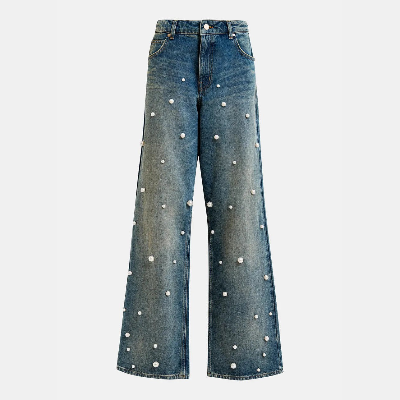Cavells Essentiel Antwerp Held Pearl Embellished Jeans in Bel Air