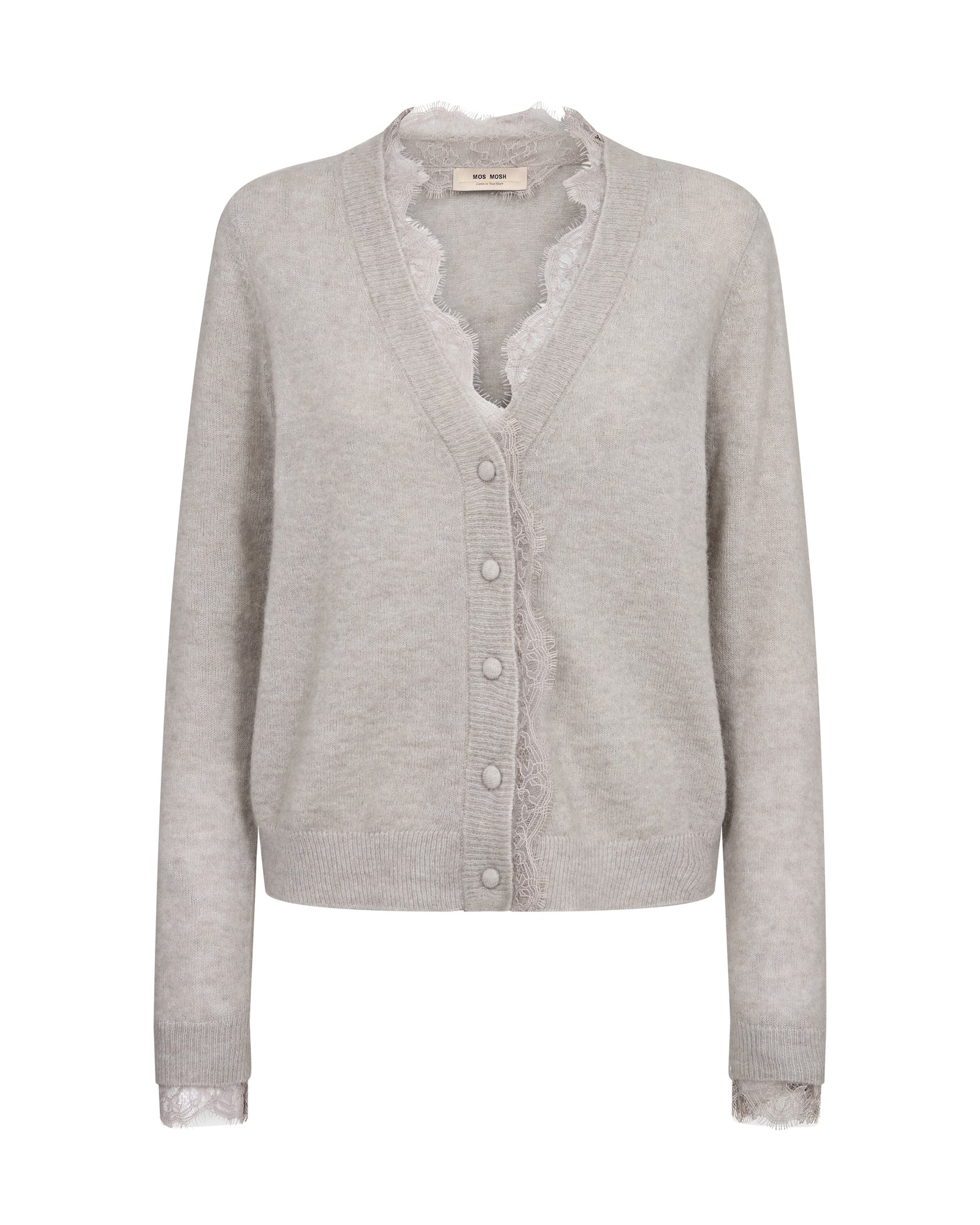 Helmi Lace Knit Cardigan - Mourning Dove