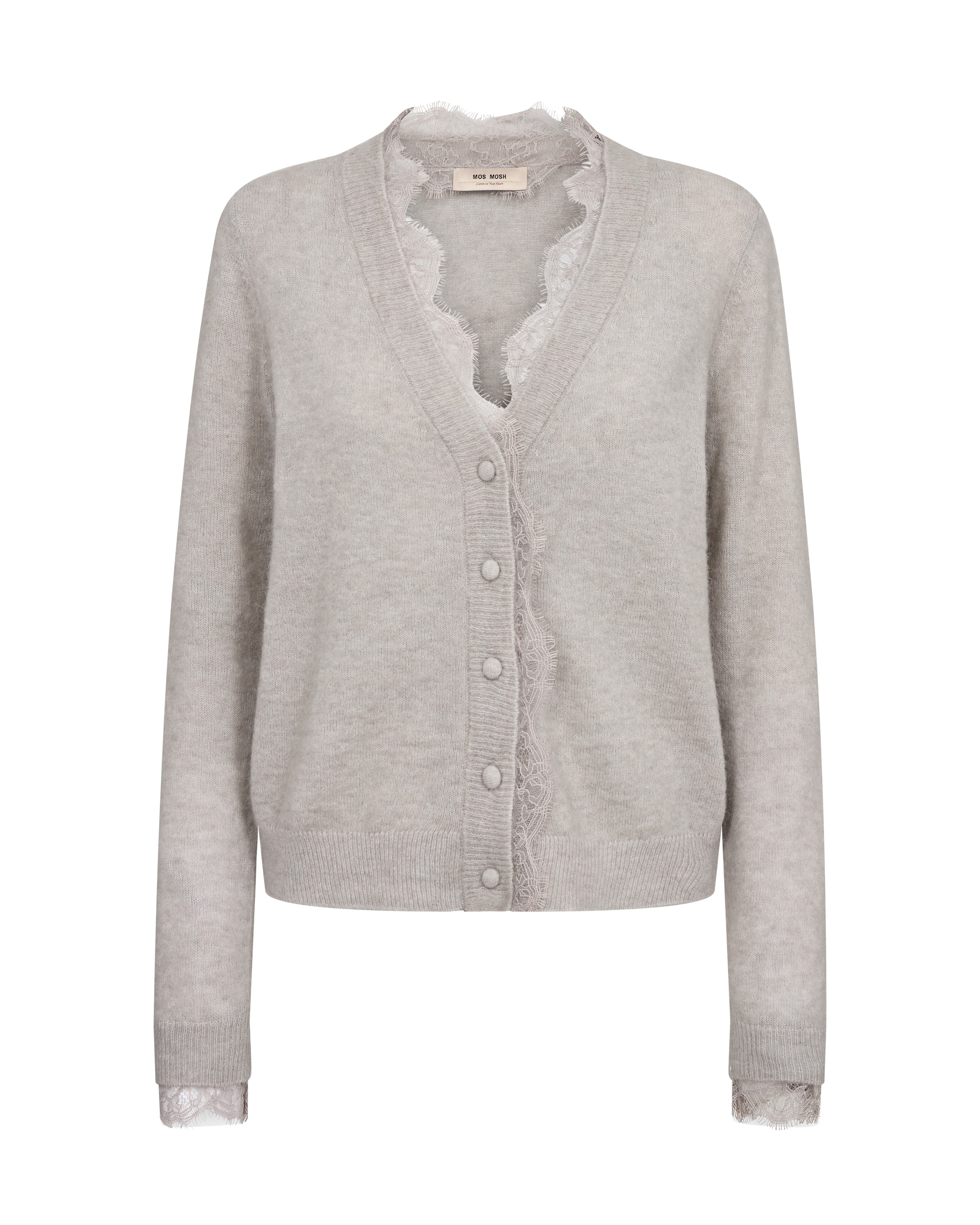 Helmi Lace Knit Cardigan - Mourning Dove